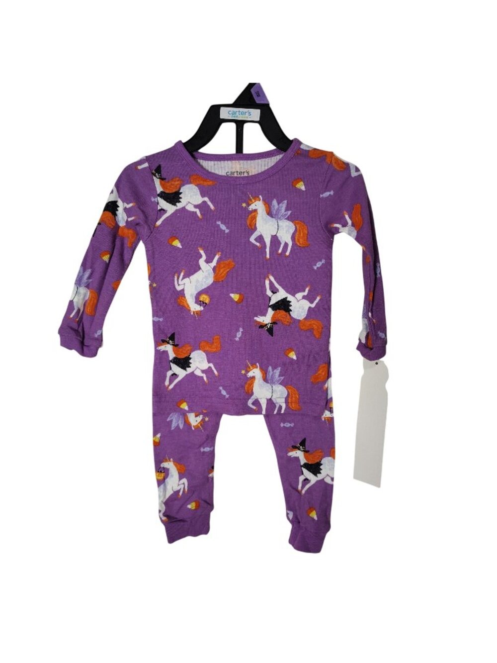 Carters Child of Mine Girls 12M Purple Unicorn Graphic Halloween Pajama Set